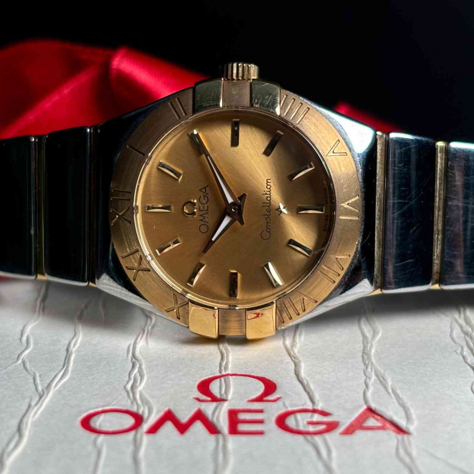 ساعت مچی زنانه امگا 27 میلیمتری تمام میخ طلا Omega Constellation مدل k-123.20.27.60.08.002-90693552 - تصویر 2