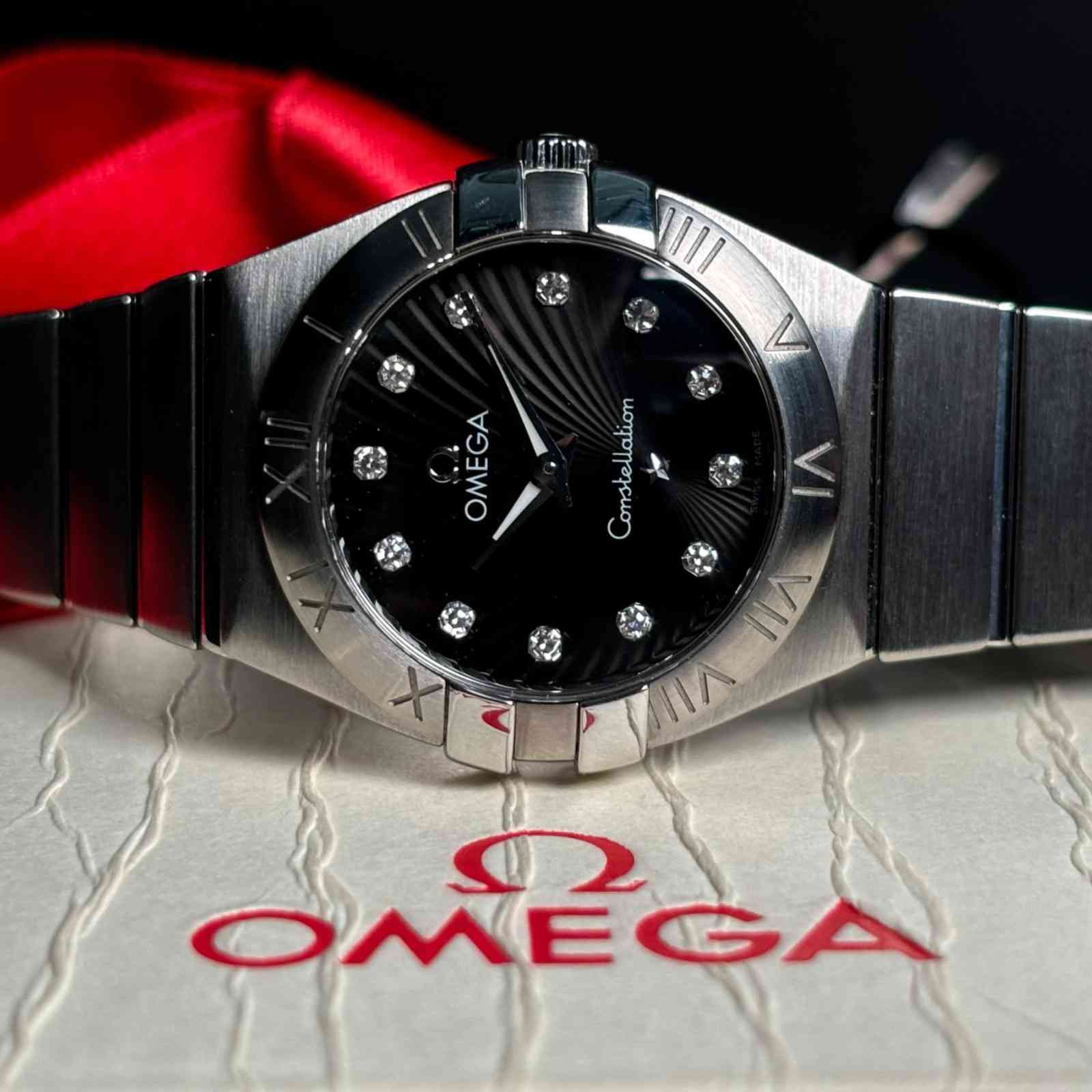 ساعت مچی زنانه امگا 27 میلیمتری تمام استیل صفحه برلیان Omega Constellation New Face مدل k-123.10.27.60.51.001-91744148 - تصویر 2