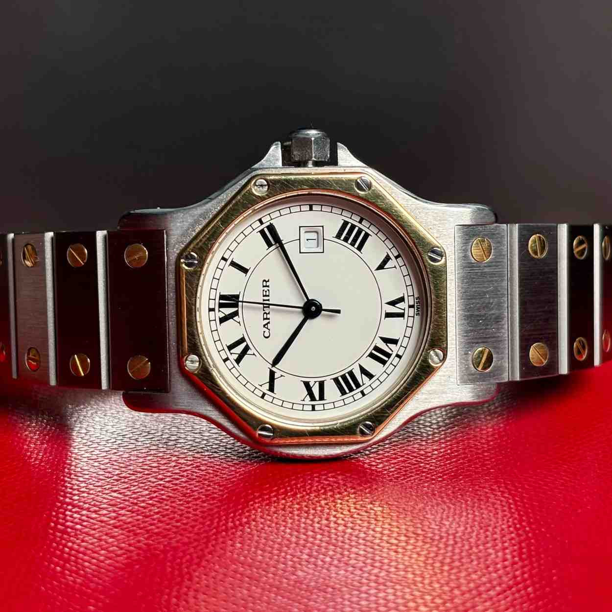 ساعت مچی زنانه کارتیر 30 میلیمتری Cartier Santos Octagon مدل K-2966-296662656 - تصویر 3