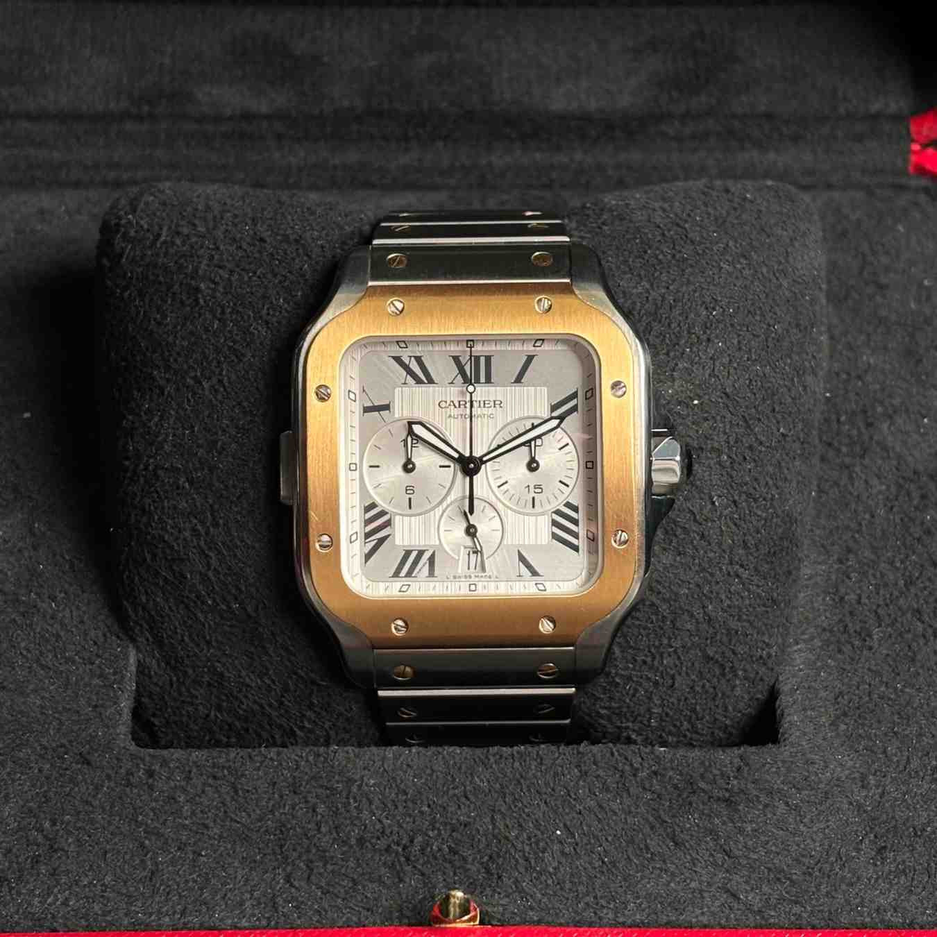 ساعت مچی مردانه کارتیر 44.9 میلیمتری Cartier Santos مدل k-W2SA0008-4183194138AX