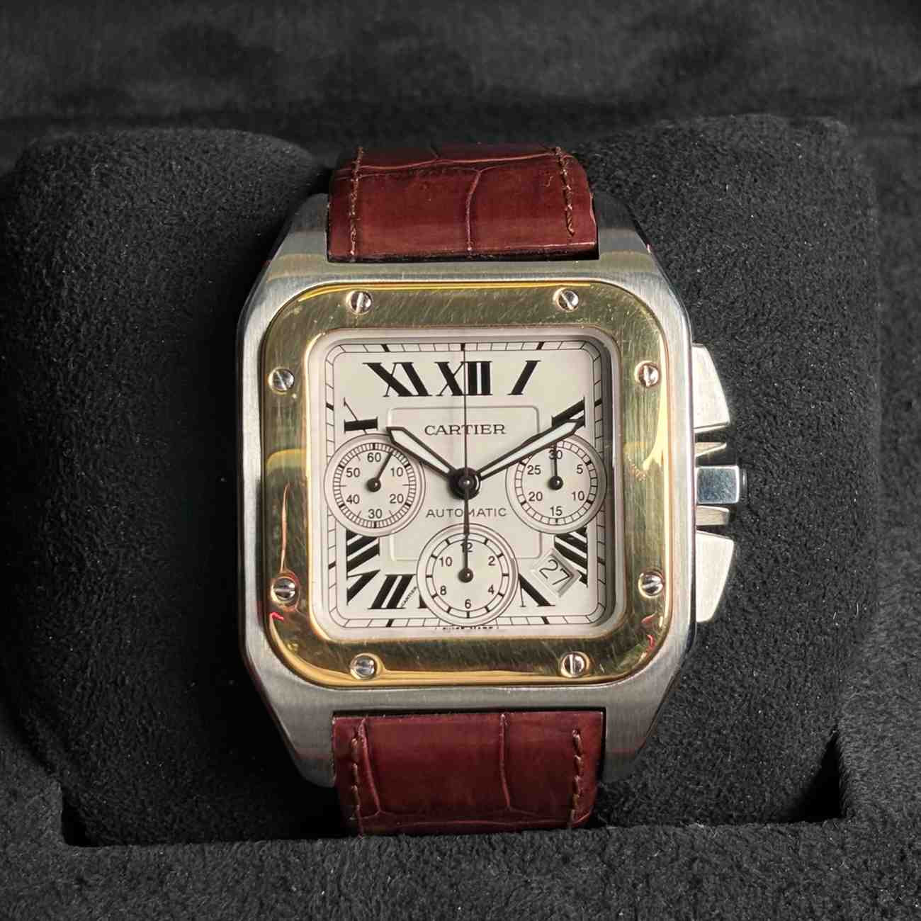 ساعت مچی مردانه کارتیر 55.2*41.5 میلیمتری 1Cartier Santos 100 مدل k-W20091X7/2740-493561NX