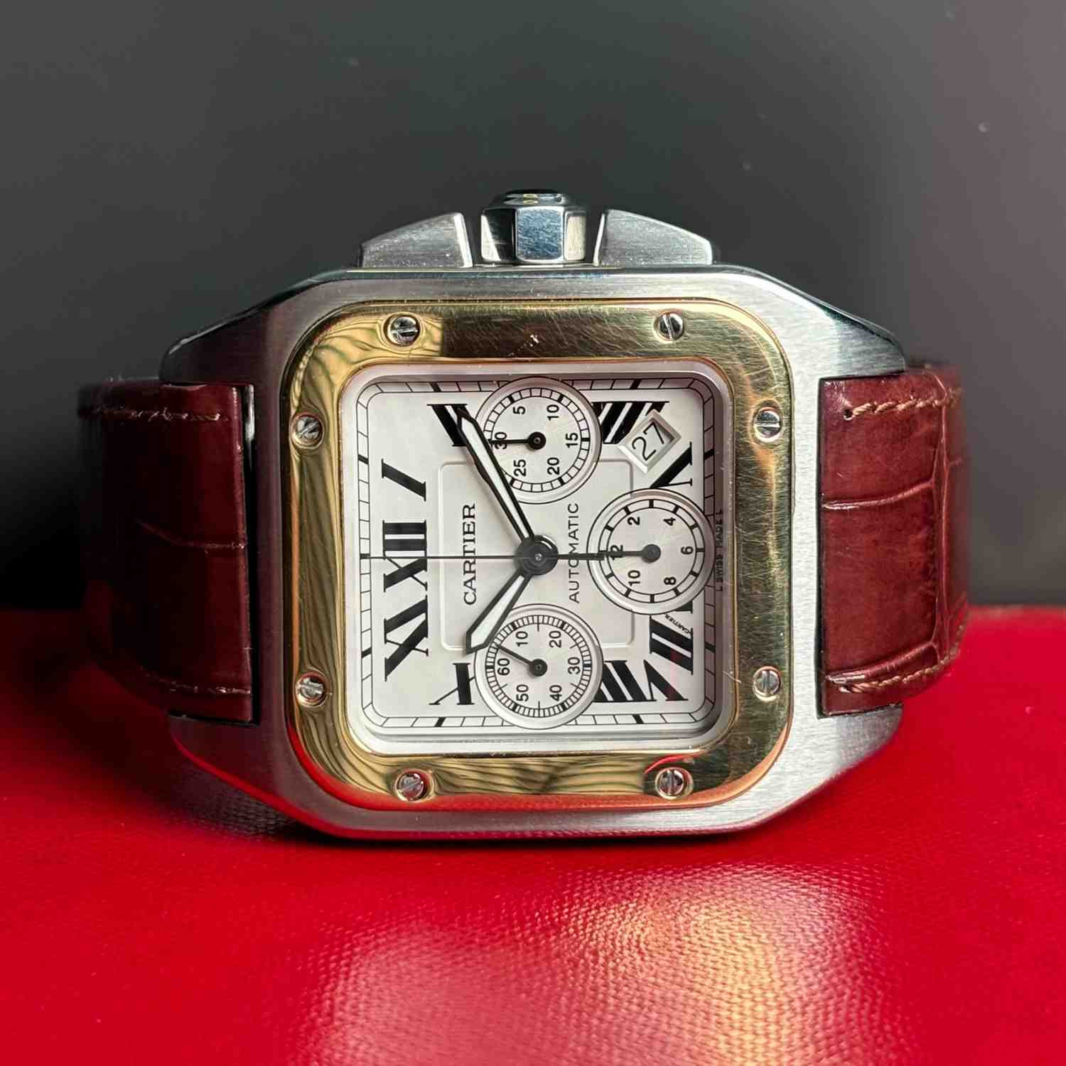 ساعت مچی مردانه کارتیر 55.2*41.5 میلیمتری 1Cartier Santos 100 مدل k-W20091X7/2740-493561NX - تصویر 2