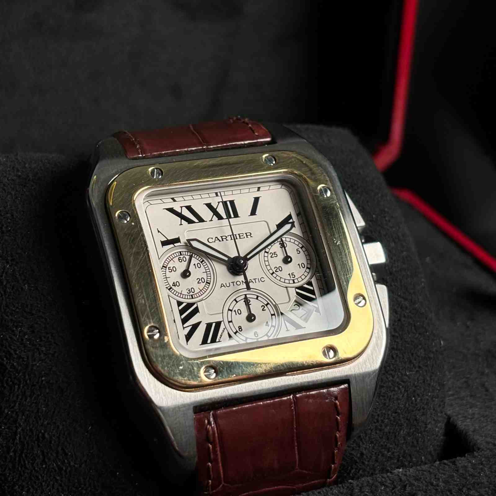 ساعت مچی مردانه کارتیر 55.2*41.5 میلیمتری 1Cartier Santos 100 مدل k-W20091X7/2740-493561NX - تصویر 3