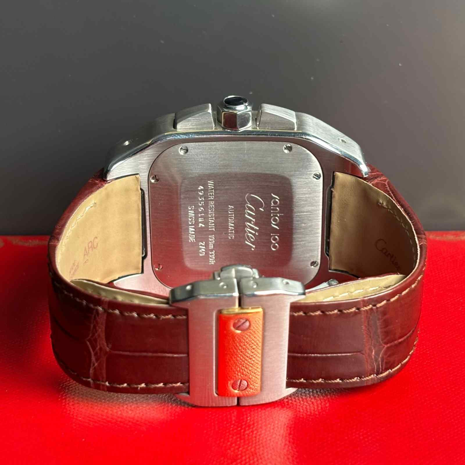 ساعت مچی مردانه کارتیر 55.2*41.5 میلیمتری 1Cartier Santos 100 مدل k-W20091X7/2740-493561NX - تصویر 4