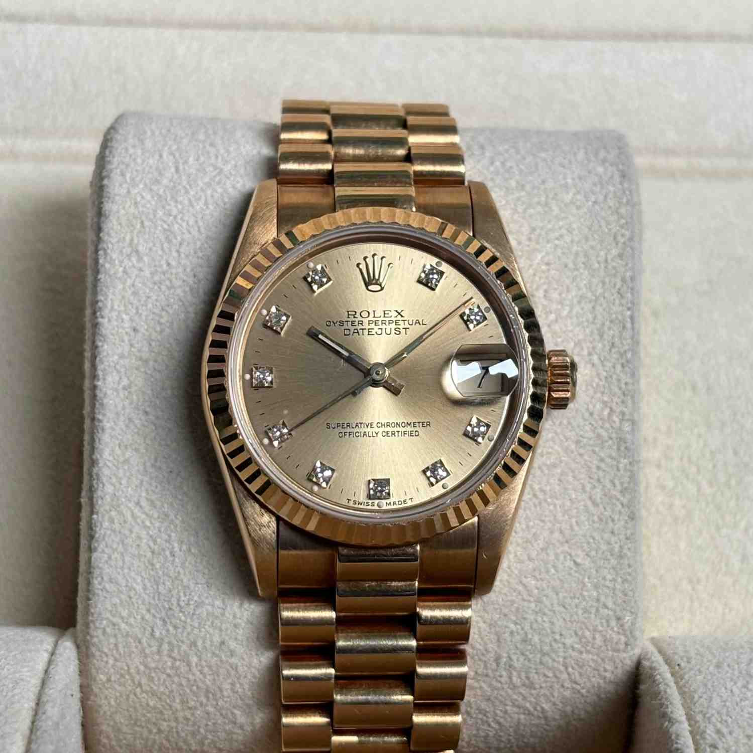 ساعت مچی زنانه رولکس 31 میلیمتری تمام طلا ROLEX DATEJUST مدل K-L414540
