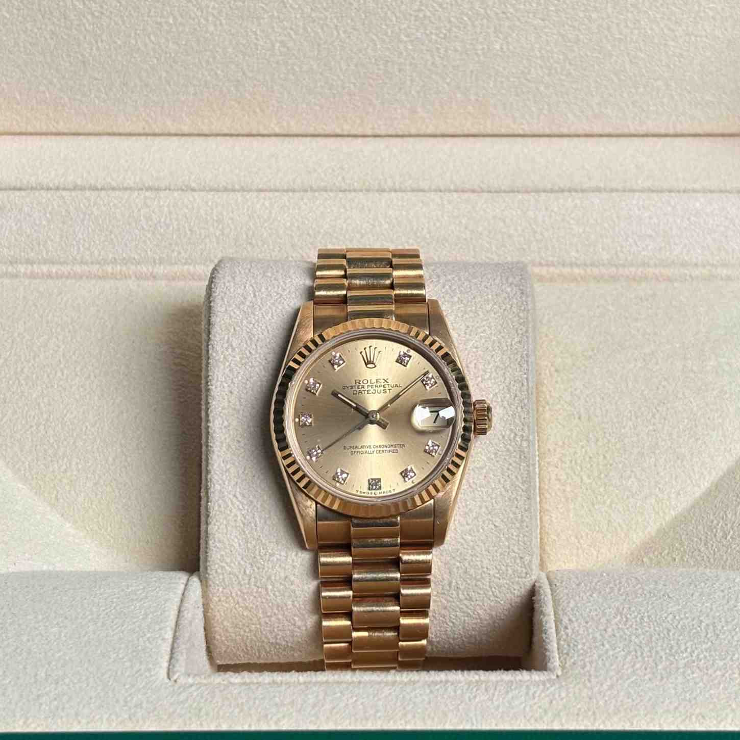 ساعت مچی زنانه رولکس 31 میلیمتری تمام طلا ROLEX DATEJUST مدل K-L414540 - تصویر 4