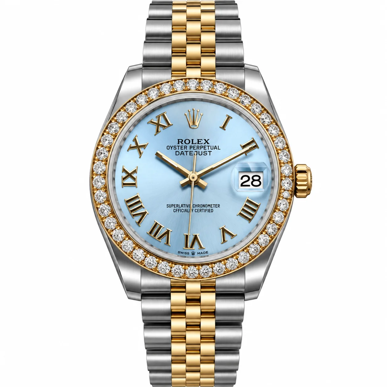 ساعت مچی زنانه رولکس 31 میلیمتری صفحه صدف زه برلیان ROLEX DATEJUST مدل K-G170654