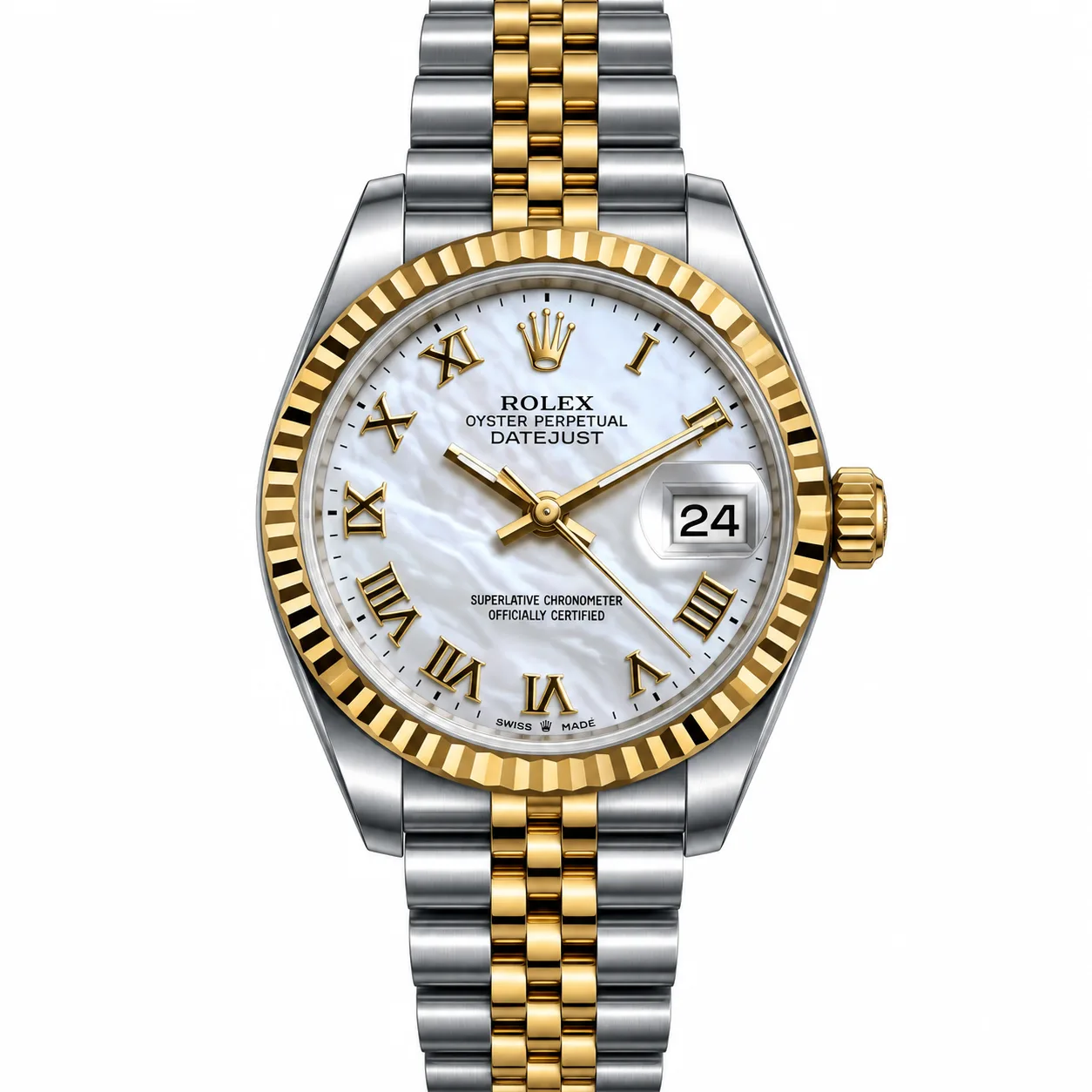 ساعت مچی زنانه رولکس 26 میلیمتری صفحه صدف ROLEX DATEJUST مدل K-W808161