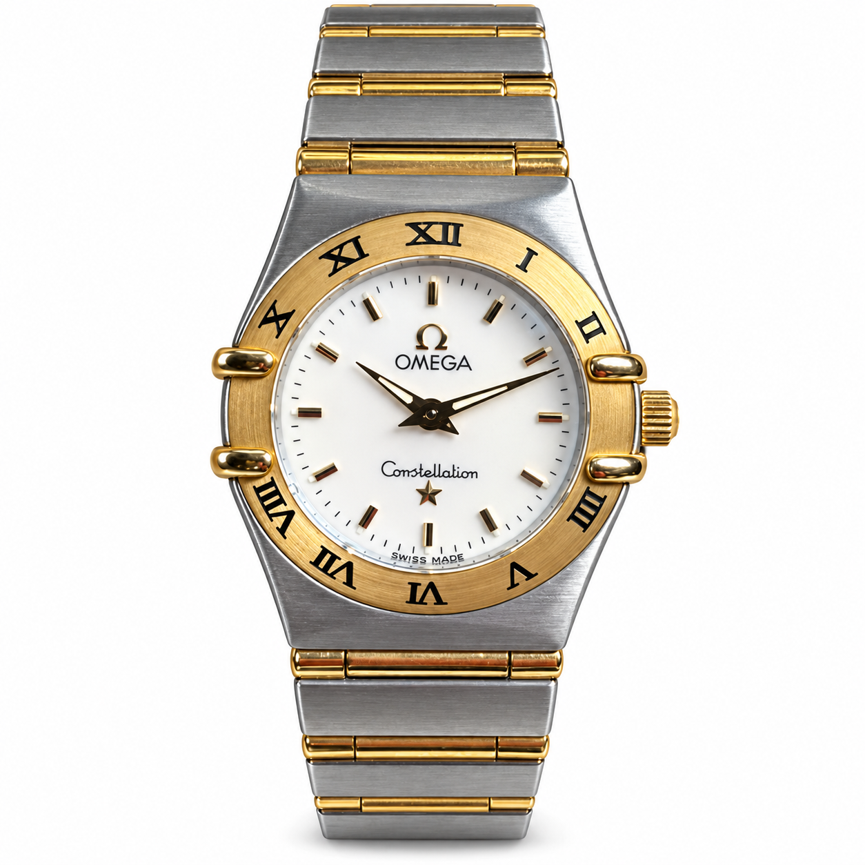 ساعت مچی زنانه امگا 22.5 میلیمتری تمام میخ طلا Omega Constellation مدل k-1262.70.00-57232341
