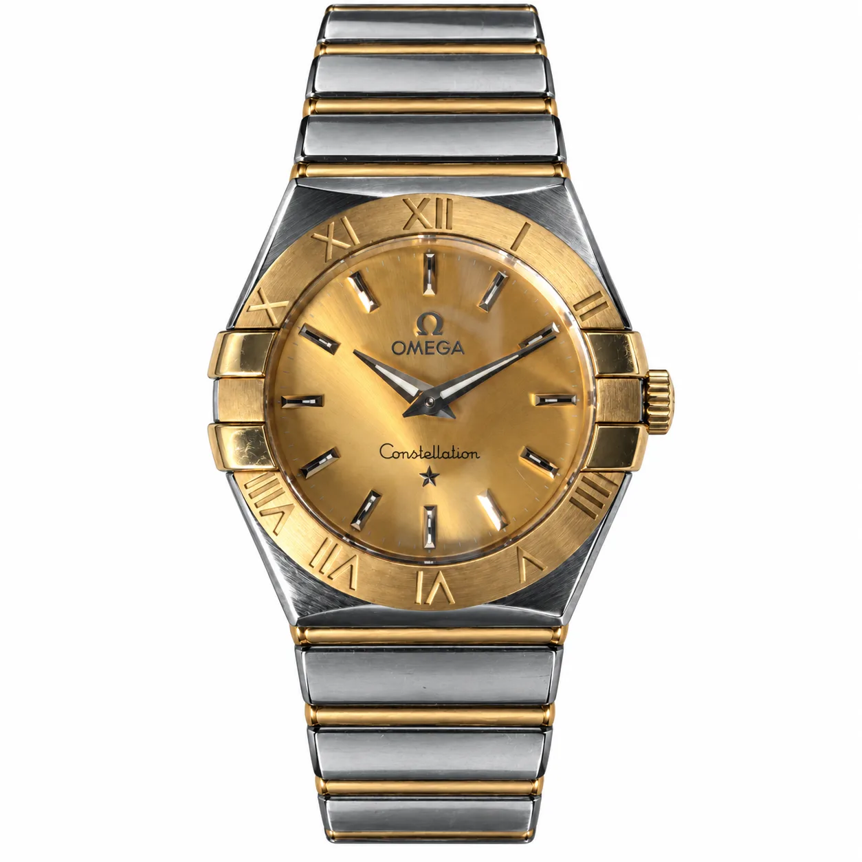 ساعت مچی زنانه امگا 27 میلیمتری تمام میخ طلا Omega Constellation مدل k-123.20.27.60.08.002-90693552