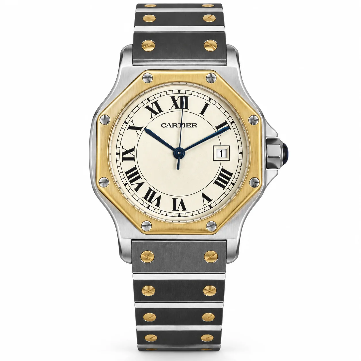 ساعت مچی زنانه کارتیر 30 میلیمتری Cartier Santos Octagon مدل K-2966-296662656