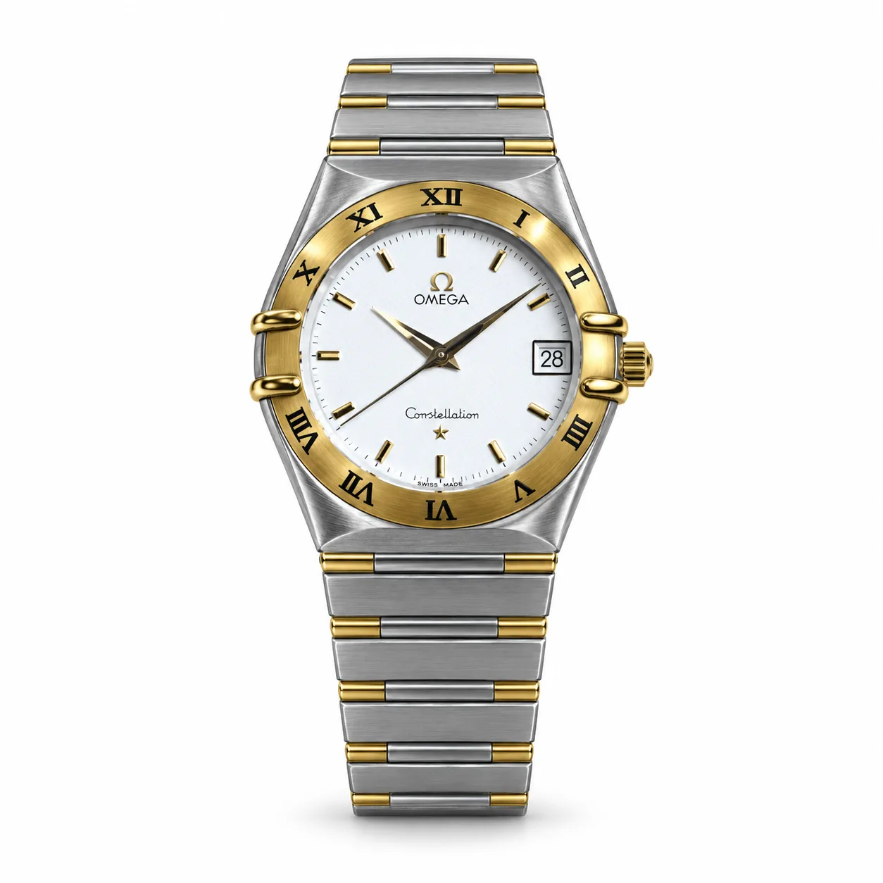 ساعت مچی مردانه امگا 33.5 میلیمتری سر میخ طلا Omega Constellation مدل k-55211049