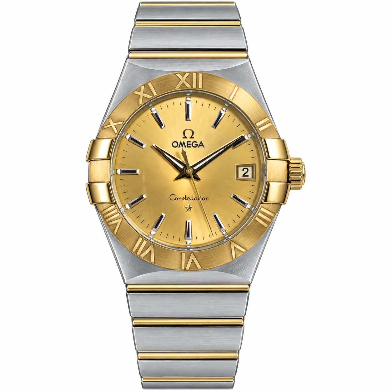 ساعت مچی مردانه امگا 35 میلیمتری تمام میخ طلا Omega Constellation New Face مدل k-123.20.35.60.08.001-91195769